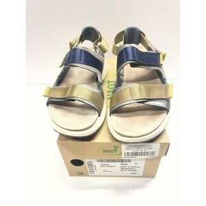 Naot Womens Odyssey Grey Leather Marigold Navy Combo Strappy Sandals 41 US 10